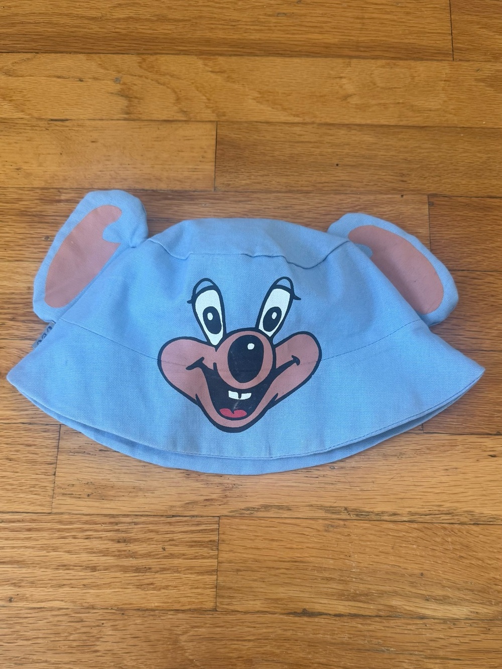 Vintage Chuck E. Cheese Light Blue Novelty Bucket Hat with Ears Rare Arcade